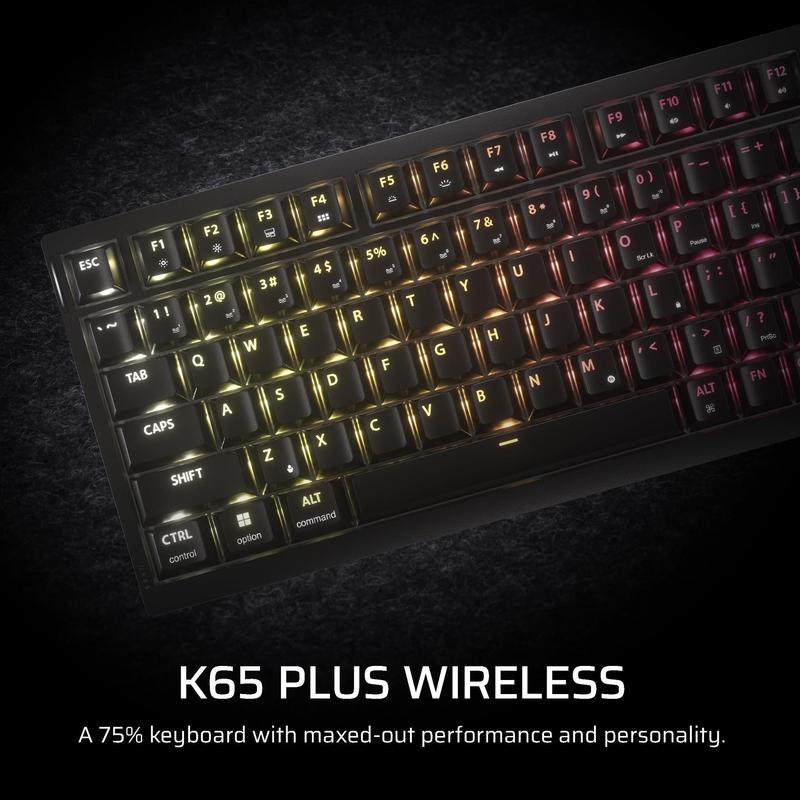 Teclado Corsair K65 Plus Wireless 75% RGB QWERTY NA Preto